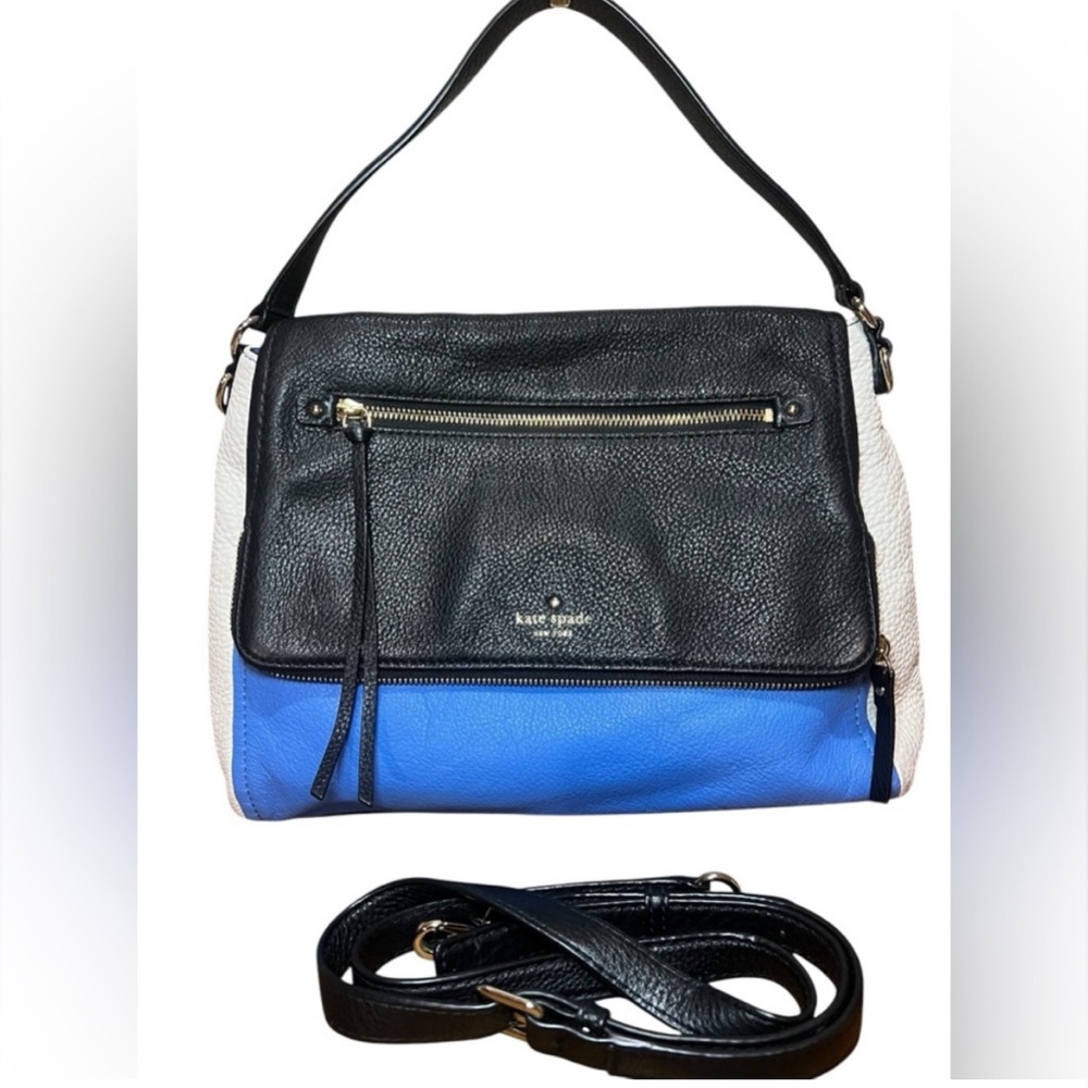 KATE SPADE pebble leather color block crossbody handbag. ๐๐ค - Picture 2 of 9
